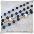 6mm Round Blue Stone Beads Jesus Rosaries, Stone Rosary (IO-cr362)